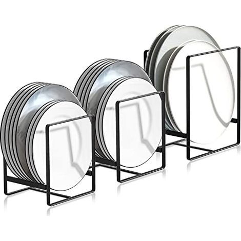3 Pièces Range Couvercle Casserole, Égouttoirs en Métal Multifonctions, pour Armoires de Cuisine, Plaques de Rangement, Vaisselle et Couvercles de Casseroles (1/5)