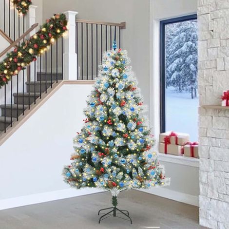 vidaXL Artificial Christmas Tree Green and white 240 cm (1/5)