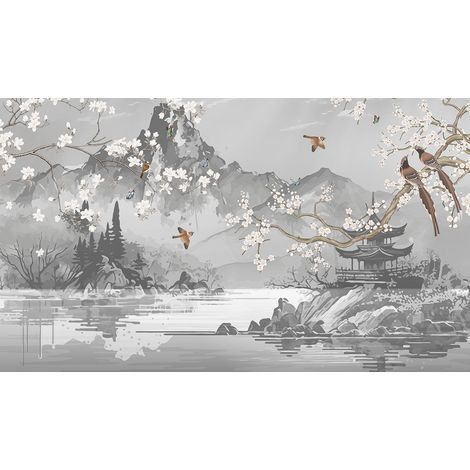Papier peint panoramique - Temple Japonais - 130 cm x 76 cm (1/2)
