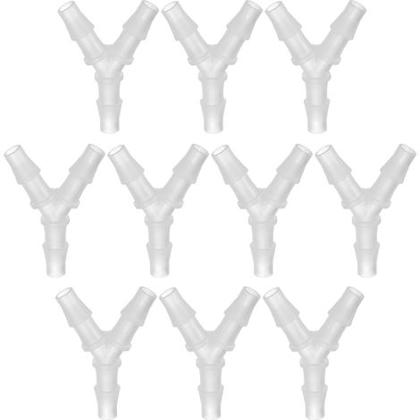 2/7" Raccord en Plastique À Barbeaudage pour Tuyau, Lot de 10 Pièces Jonction À 3 Voies Égales en Y Raccord Union Adaptateur Coupleur De 2,2 Pouces pour Tuyau De Ligne d'air (1/5)