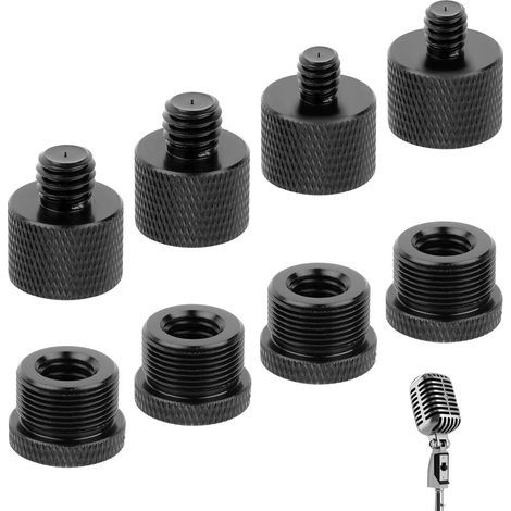 8 Pièces Adaptateus de Pied de Mico,Vis Adaptateu 5/8 Mâle à 3/8,5/8 Mâle à 1/4,Adaptateus pou Pied de Mico,Filetage de Vis Adaptateu de Suppot de Mico pou Micophone,Caméa,Tépied