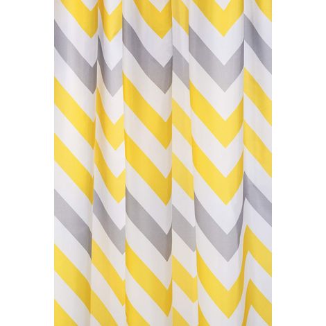 Croydex giallo e grigio chevron tenda per doccia con Hygiene 'N' Clean, giallo/grigio (1/4)
