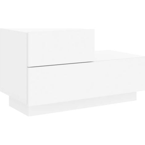Mesita de noche con luces LED blanca 70x36x40,5 cm vidaXL (1/5)