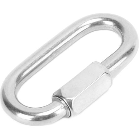 Verriegelbarer Karabiner aus Edelstahl, O-förmiger Kettenverbinder, Schnellglied für Karabiner und Outdoor-Ausrüstung, 8 mm / 0,3 Zoll (1/5)