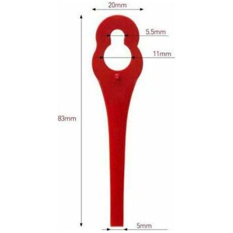 Lot de 100 Lames en Plastique de Rechange pour Coupe Bordure Florabest LIDL FRTA 20 A1,FAT 18B3, FRT18A (1/5)