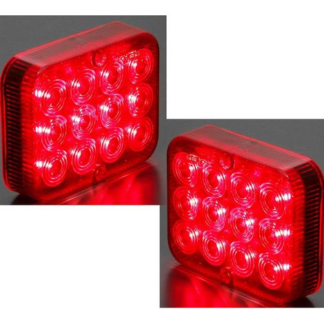 2x 12LEDs 2.4w Rouge Antibrouillard Arrière Éclairage 12v24v Remorques Brouillard de Remorque,LED Feux Arrière De Remorques12V Étanche Imperméable pour Voiture Caravane Camion (1/5)