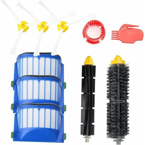 Accessoire pour iRobot Roomba Série 600 Kit d'entretien avec Brosses & Filtres pour,kit de Recharges pour Roomba Série 600 605 610 612 615 616 620 621 630 645 650 651 655. Kit de 10 pièces-LIAIKI (1/5)