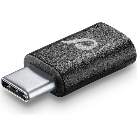 CELLULARLINE Kompakt Adapter, schwarz CHADUSBCK Micro USB Buchse &lt-&gt USB-C Stecker