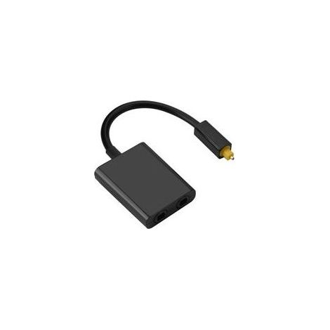 Adaptateur de câble audio optique numérique Toslink à double port 1 entrée 2 sorties Noir