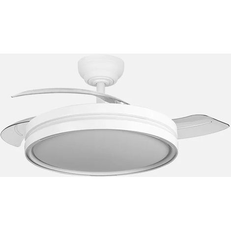 Ventilateur Captain DC 60 W blanc, 3 pales, diamètre 107 mm, flux lumineux 6 980 lm, dimensions : 36 x 48 cm, télécommande 3 cou