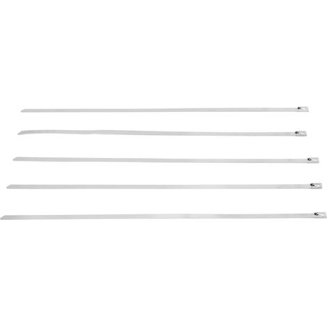 100 attaches de câble en acier inoxydable 304, auto-bloquantes, lot de serre-câbles métalliques pour usage marin (1/5)