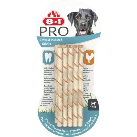8in1 Delights Twisted Kausticks Pro Dental 10 Stück Soft Snack
