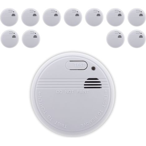 Lot de 12 détecteurs de fumée autonomie 3 ans - pile + accessoires - Otio