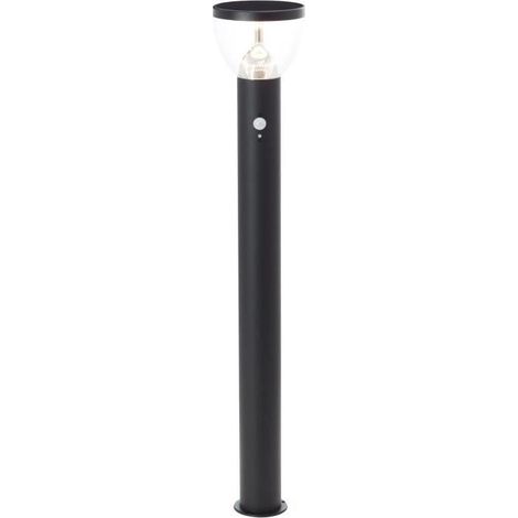 Poste exterior - BRILLIANT - TULIP - LED y solar - Detector de movimiento - Acero inoxidable y plástico - 4 W - Negro (1/3)