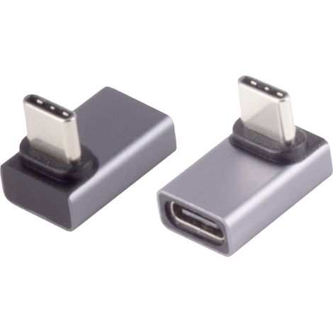 USB-C® Adapter, 4.0, 90° Winkel oben/unten, Pro Adapter, gewinkelt   10080136 BKL Electronic Inhalt: