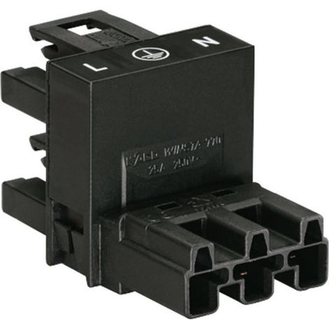 Wago 770-636 conector eléctrico negro 3 polos 25A 250V