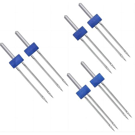 6 Pièces Aiguille Double Stretch Jersey Aiguilles de Machine à coudre doubles, Aiguilles Jersey Machine à Coudre, Aiguille Jumelée, Aiguille Double, Aiguille Jumelles Stretch pour Machine à Coudre