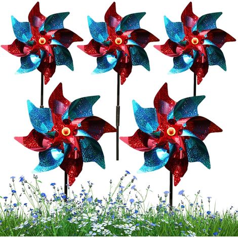 Moulins à vent pour jardin 5 pièces effaroucheur d'oiseaux arc-en-ciel moulinets jouets pour enfants 9, 45 pouces moulinets à vent réfléchissants pour effrayer les oiseaux pour la décoration de jard (1/5)