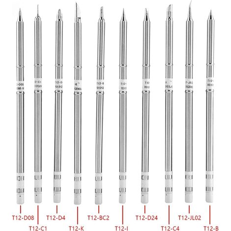 Konvolut von 10 Lötspitzen T12-D4 – Lötstation FX-951 – Ersatzlötspitzen – Serie T12 – Ksger