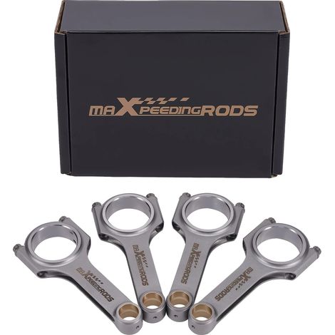 Bielas de acero forjado 4340, 152 mm de longitud, 52 mm de diámetro, 23 mm de orificio, potencia nominal de 200 CV. (1/5)