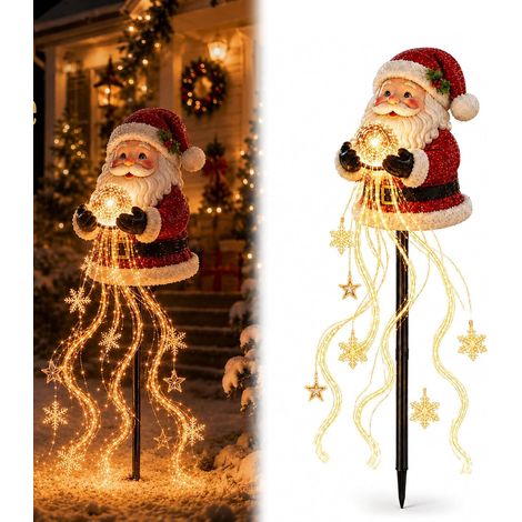 Fontaine magique « Bonhomme de neige » Décoration lumineuse de jardin de Noël à LED avec effet de flocons en mouvement (1/5)