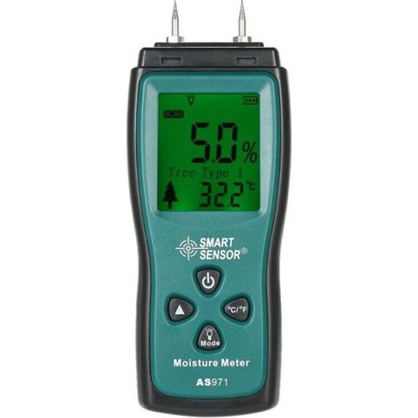 Mini portable LCD digital pressure gauge for damp wood, moisture detector, 2-pin probe, measuring range 2% to 70% (1/5)