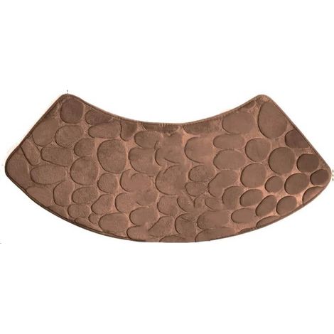 Tapis de douche incurvé antidérapant lavable pour salle de bain (marron) - Tapis de douche incurvé antidérapant lavable pour salle de bain (marron)