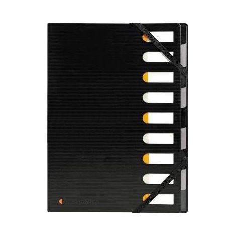 EXACOMPTA Ordnungsmappe Exacompta Exactive DIN A4 225g/m² Polypropylen Farbe: schwarz 9 Fächer