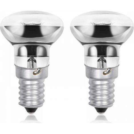 Ampoules de lampe à lave R50 E14 40W, petites ampoules de lampe à lave à réflecteur SES à vis Edison, blanc chaud 2800K R39 à intensité variable (lot de 5) (1/5)
