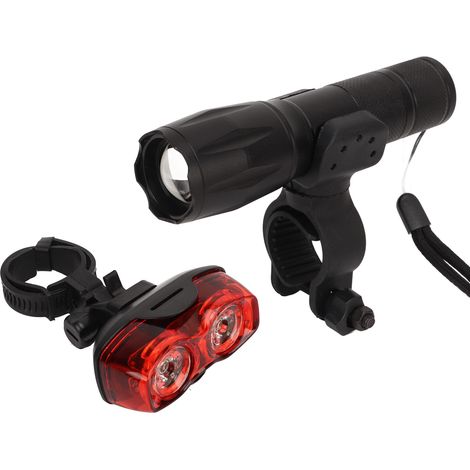 Ensemble de lampe T6 pour vélo, lampe torche longue portée, feu arrière, kit de lampe de signalisation rechargeable pour VTT (1/5)