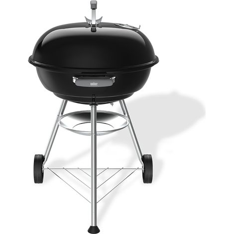 Weber – Barbecue à charbon Compact Kettle 57 cm – Grille en acier chromé 53,4 cm – Clapet d'aération pour régulation de chaleur – 10 kg sur roues