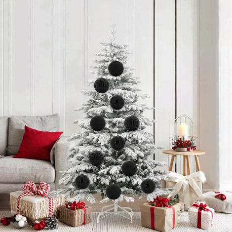 Weihnachtsbaum Ornament Set XL 9 pcs Schwarz Kunststoff