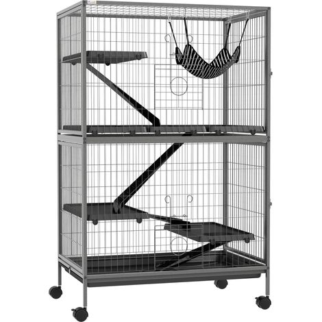 Gabbia per piccoli roditori MODENUIT in acciaio, 4 livelli, 80 x 52 x 128 cm (1/4)