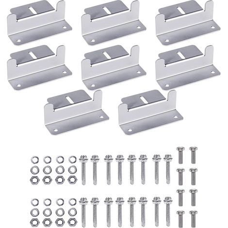 Lot de 8 supports montage solaires sans entretien pour panneaux (1/5)