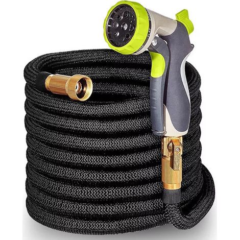 ZOLGINAH Tuyau Arrosage Extensible 30M 100FT Tuyau d'arrosage Flexible Tuyau Extensible Retractable avec 8 Fonction Pistolet pour Jardinage, Laver la Voiture, Arroser, Baigner Animal, Camping (1/5)