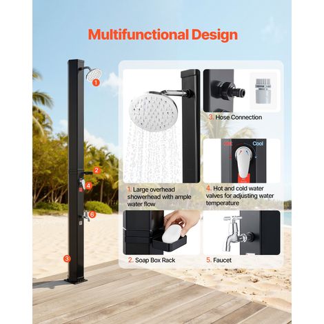 Douche Solaire 35 L Douche Extérieur Solaire Autoportante pour (1/5)