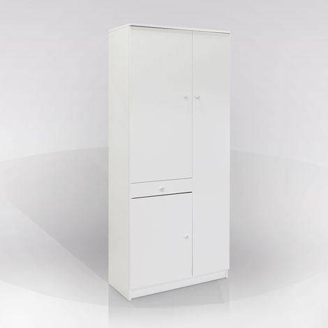 Armadio multiuso tre ante un cassetto Bianco 77x34x h183 cm (1/4)
