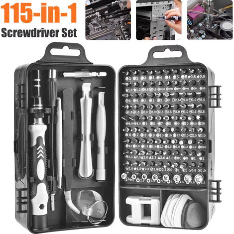Ensemble de mini tournevis de précision 115 en 1,kit d'outils de réparation magnétique pour montres,d'ordinateurs portables et de téléphones portables (1/5)