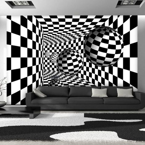 Papier Peint "Black & White Corridor" 210 x 300 cm (1/2)