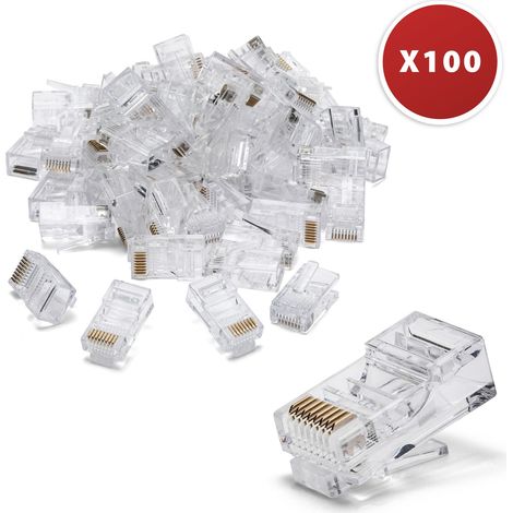 10 Connettore RJ45 Cat5 UTP Per Cavo di Rete Internet Ethernet (1/5)