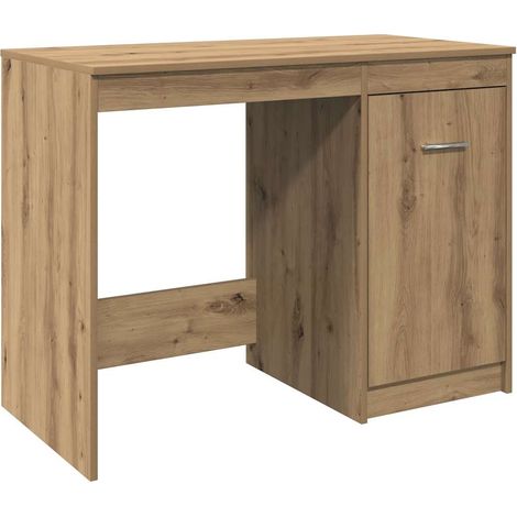 Bureau,Table de travail,Table d'étude chêne artisanal 100x50x76 cm bois d'ingénierie CFW88344 (1/5)