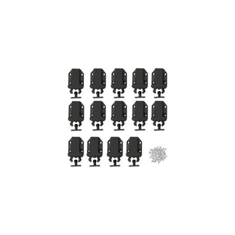 Chiusura per porta, 14 pezzi, chiusura a pressione per ante di armadi, chiusure a scatto per ante di credenze, chiusure a rilascio a sfioramento, per mobili da cucina, armadi, cassetti (nero) - Crezuo