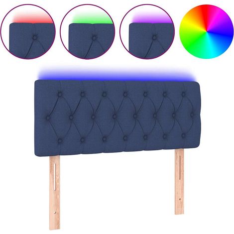 Maison Exclusive - Tête de lit à LED Bleu 100x7x78/88 cm Tissu (1/5)
