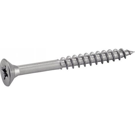 Vis à bois tête fraisée pozidriv inox A2 6x100mm filetage partiel 60mm boîte de 100 pièces - ACTON (1/3)