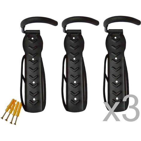 Fahrradhaken – 3er-Set – Stahl – Vertikale Wandmontage – Garage und Schuppen – Schwarz (1/5)