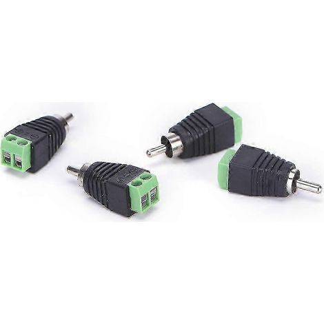 4 adaptateurs RCA mâles professionnels pour câbles haut-parleurs, fiches audio (1/5)