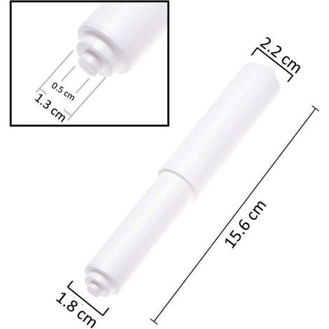Paquet de 2 porte-papier hygiénique en plastique porte-rouleau de papier hygiénique utilisation dans le ménage rouleau de rechange de toilette à ressort (1/3)