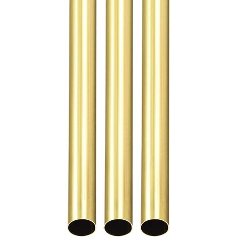 7 mm x 0.2 mm x 300 mm (ODxWall TxL) Brass Tube – 3 Pack – Good for Machinery Equipment DIY Decorative Frame – Round Metal Tube (1/5)