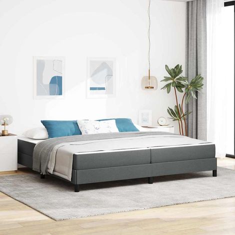 Boxspringbett mit Matratze Dunkelgrau 200 x 200 cm Stoff (1/5)