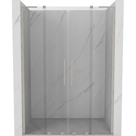 Mexen Velar L Duo porte de douche coulissante 140 cm, transparent, nickel brossé - 871-140-003-02-97 (1/5)